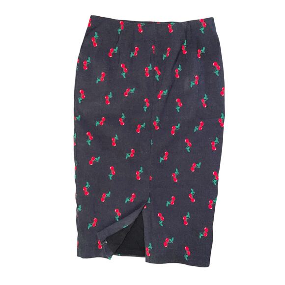 7th Avenue Design Studios Cherry Print Straight Skirt XS - Picture 2 of 7